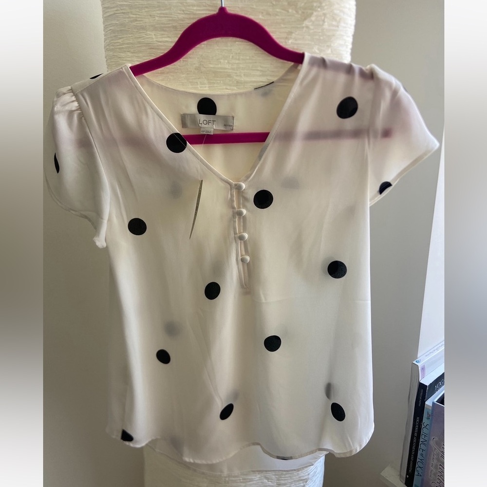 LOFT Petite polka dot blouse